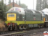 Deltic D9009 <I>Alycidon</I> stands at Loughborough Central on 26 July 2010. The locomotive isvisiting the GCR until September.<br><br>[Mark Poustie 26/07/2010]