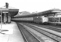 Deltic 55016 <i>Gordon Highlander</i> pulls into York with a London train in July 1980.<br><br>[John Furnevel 20/07/1980]