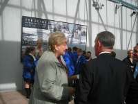 Annabel Goldie MSP inaugurating the large photomontage by Alastair Alexander at Gourock on 5 September [see news item].<br><br>[John Yellowlees 05/09/2012]