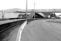 General view of Winton Pier station, Ardrossan in the summer of 1984, with a DMU from Glasgow Central recently arrived at the terminus.<br><br>[John Furnevel 07/07/1984]