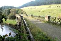 Looking west over Neidpath viaduct across the Tweed in September 2002. View towards Lyne station.<br><br>[John Furnevel 19/09/2002]