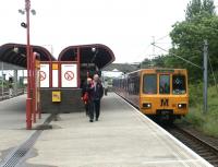 A city bound train calls at Pelaw on 10 July 2004. <br><br>[John Furnevel 10/ 0/2004]