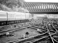 Deltic meets HST south of York station - summer 1980.<br><br>[John Furnevel 20/07/1980]