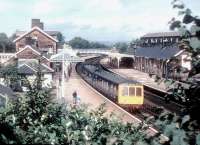 A Carlisle - Glasgow Central DMU arrives at Dumfries on 18 August 1978.<br><br>[John Furnevel 18/08/1978]