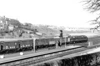 A down freight restarts after a stop at Berwick in August 1981.<br><br>[John Furnevel 10/08/1981]