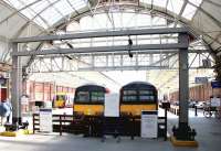 Looking out from the concourse at Helensburgh Central on 23 April 2005.<br><br>[John Furnevel 23/04/2005]