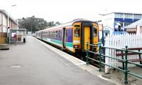 Scene at Oban in April 2005 with a train for Glasgow Queen Street at the platform.<br><br>[John Furnevel 14/04/2005]