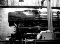 Front end of DB Class 01 pacific 012 104-6 photographed in the shed at Steamtown, Carnforth, in October 1975.<br><br>[John Furnevel 21/10/1975]