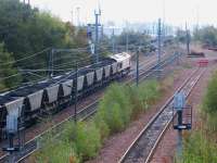 Coal train entering Millerhill Yard from the north in October 2004.<br><br>[John Furnevel 06/10/2004]