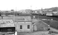 View over Haymarket shed in June 1973. An interesting selection of diesel locomotives of the time can be seen in the yard, including at least 3 Deltics.<br><br>[John Furnevel 13/06/1973]