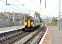 156456 leaves Coatbridge Central on 9 May 2005 with a Motherwell - Cumbernauld service.<br><br>[John Furnevel 09/05/2005]