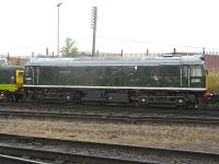 Class 25 noD5185 stands at Loughborough on 26 July 2010. This locomotive was 25035 of Haymarket shed in the 1970s.The photographer'slast sighting of this engine was at Blairhall on the Stirling - Dunfermline line in 1974. [See image 11080.]<br>
<br><br>[Mark Poustie 26/07/2010]