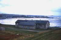 The dramatic setting showing the stone train shed at Macduff in 1974. Opened in 1872 the station closed to passengers in October 1951 and the line itself 10 years later. [With thanks to D Duncan]<br><br>[David Spaven //1974]