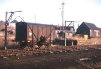 No Health & Safety Executive in those days! Fly-shunting at Maud Junction on 27 March 1973.<br>
<br><br>[David Spaven 27/03/1973]