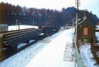 Waverley track recovery train at Newcastleton in the winter of 1969.<br><br>[Bruce McCartney //1969]