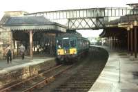 The Railway Society of Scotland Charter DMU with a railtour at Forfar on 12 October 1968.<br><br>[Bruce McCartney 12/10/1968]