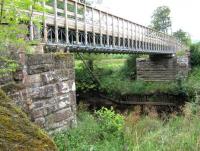 Replacement bridge over the River Forth at Flanders Moss, Gartmore, photographed in August 2010. The new crossing was constructed by the Army. see 14373.<br><br>[Alistair MacKenzie 10/08/2010]