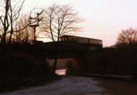 A winter afternoon in fading light sees the 15.00 DMU service ex-Manchester Piccadilly approaching Marple Wharf Junction. Thought to have been taken on Saturday 25 January 1975.<br><br>[Bill Jamieson 25/01/1975]