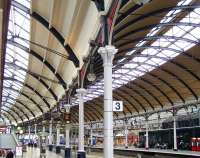 View along platform 3 (platform 9 to those of a certain generation) at Newcastle Central on 18 August 2010.<br><br>[Colin Alexander 18/08/2010]