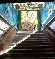 Going in through the way out - as you do. There used to be two rather grand staircases at this major Valleys junction; but even with the recent revival in traffic, one is quite enough these days.<br><br>[Ken Strachan 31/05/2010]