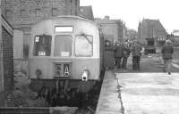 The joint SRA/SLS railtour of 26 May 1973 stands at the buffer stops�at Aberdeen's Waterloo terminus. <br>
<br><br>[John McIntyre 26/05/1973]