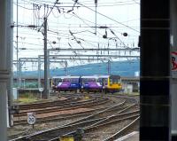 Platform view from Newcastle Central station - looking west towards the King Edward Bridge in August 2010<br><br>[Colin Alexander 18/08/2010]