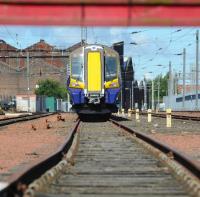 The first of a 38-strong fleet of Class 380 trains funded by Transport Scotland is pictured at the Polmadie Commissioning Facility sidings on 27 August 2010. It will undergo final commissioning before ScotRail brings the fleet into service under a rolling programme between October and March.<br>
<br><br>[Transport Scotland 27/08/2010]