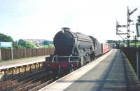 A3 Pacific no 60035 <I>Windsor Lad</I> with a northbound train at Dalmeny in the summer of 1959. The Pacific spent the whole of the post-nationalisation period at Haymarket until withdrawal by BR in September 1961.<br><br>[A Snapper (Courtesy Bruce McCartney) 08/08/1959]