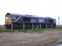 GBRf 66724 <I>Drax Power Station</I> stands at North Blyth on 16 August 2010. <br><br>[Colin Alexander 16/08/2010]