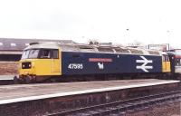 47595 <I>'Confederation of British Industry'</I> photographed arriving with a train at Perth in the 1980s.<br><br>[Jim Peebles //]