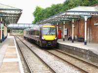 A Birmingham New Street - Stanstead Airport service calls at Melton Mowbray in August 2009.<br><br>[Ian Dinmore /08/2009]