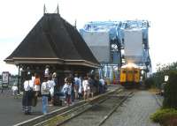 A Budd railcar draws into the modest Victoria (Vancouver Island) terminus of the Esquimalt & Nanaimo Railway in 1994. At the time the rudimentary passenger service was being operated by VIA Rail - headquartered 2,000 miles to the east - and marketing was at a very low ebb. There have been a number of changes in ownership and management of the railway in the intervening years, and it still survives.<br><br>[David Spaven //1994]