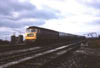 An unidentified Brush Type 4 takes a train past Kingmoor  on 27 December 1967. [The patched-up headcode panel shows 1M37.]<br><br>[Bruce McCartney 27/12/1967]