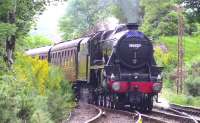 45231 climbs into Glenfinnan station with <I>The Jacobite</I> on 27th June 2010.<br>
<br><br>[Colin Miller 27/06/2010]