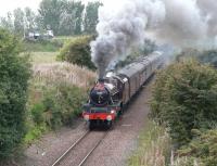 Jubilee no 5690 <i>Leander</i> on the returning RTC <i>West Highlander</i> (carrying the headboard of <I>The Merseyside Express</I>) photographed at Heathfield, Ayr, on 6 September 2010. The Ayr - Mauchline line is normally freight only.<br><br>[Ken Browne 06/09/2010]