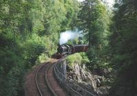 K4 61994 <I>The Great Marquess</I> passing through the Monessie Gorge with the northbound <I>West Highlander</I> railtour on 4 September 2010.<br><br>[John Gray 04/09/2010]