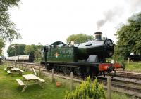 Ex-GWR 0-6-2T no 5637, resplendent in its final lined-out BR passenger green livery, photographed at Cranmore on the East Somerset Railway on 4 September 2010.<br><br>[Peter Todd 04/09/2010]