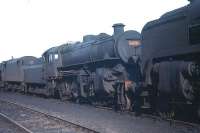 If I had won the pools I'd have preserved this loco. This is the Canal 'pet' Ivatt 2-6-0 no 43139, known unofficially as <I>Jezebel</I>, once a regular on the Langholm and Silloth branch trains. Having moved from Canal to Kingmoor on closure of 12C she is seen here out of use at the latter in August 1967, a month before 'official' withdrawal by BR. 43139 was cut up at Motherwell Machinery & Scrap, Wishaw, in February 1968. [See image 26336] <br><br>[Bruce McCartney /08/1967]