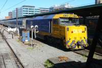 The 'Indian Pacific' on arrival at Sydney Central on 27 September 2008. DL50 joined as helper at Adelaide marshalled inside the train engine and has brought in thefront portion. [See image 30639].<br><br>[Colin Miller 27/09/2008]