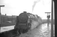 On a wet February day in 1964, rebuilt <I>Patriot</I> no 45545 <I>Planet</I> is photographed in the M&C bay at the south end of Carlisle station. The 4-6-0 spent her last 2 operational years at Upperby shed, from where she was withdrawn by BR in the summer of 1964.<br><br>[K A Gray 01/02/1964]