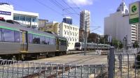 Two Transperth emus meetat McIver on the level crossing on 20 September 2008. This is on the line from the Central Station out through East Perth, the Indian Pacific terminal.<br>
<br><br>[Colin Miller 20/09/2008]