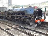 6233 <I>Duchess of Sutherland</I> at the North end of Carlisle on 18 September with the PMR tours <I>Citadel Express</I> shortly after arrival from Crewe.<br><br>[Ken Browne 18/09/2010]