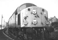 An EE Type 4 stands at Bathgate in 1970 at the head of a car train.<br><br>[Jim Peebles //1970]