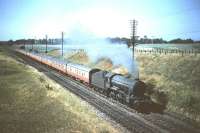 K3 2-6-0 no 61882 takes a train south past the site of the present day Musselburgh station on 16 July 1955. The train is a Saturday morning <I>'Starlight Special'</I> relief working. The Carlisle Canal based locomotive will presumably take the train as far as Newcastle before returning home via the N&C.<br><br>[A Snapper (Courtesy Bruce McCartney) 16/07/1955]