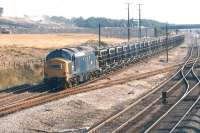 The 13.45 Eastgate - Heaton cement train, photographed passing Lamesley on 20 August 1971. The locomotive is thought to be Thornaby class 37 no  6898.<br><br>[Bill Jamieson 20/08/1971]