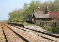 Looking north from the level crossing at Carnaby station (closed in 1970) just to the south of Bridlington on the Yorkshire coast line on 21 April 2009.<br><br>[John Furnevel 21/04/2009]