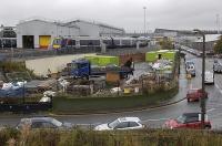 This view, from the site of Coltbridge Junction Signalbox, looks south west towards Haymarket depot, where the tram line will skirt the perimeter of the site.<br><br>[Bill Roberton 27/09/2010]