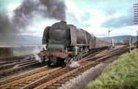 46241 <I>City of Edinburgh</I> stands at Symington with a northbound train in August 1959.<br><br>[A Snapper (Courtesy Bruce McCartney) 01/08/1959]