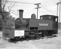 Tralee and Dingle Light Railway 2-6-2T no 5 on display at Steamtown Pa. in the 1960s. Built by Hunslet in 1892 (works no 555) the 3 ft gauge locomotive operated on the T&DLR in Co Kerry until closure of the line in 1953 and was sold to Steamtown in 1959. The locomotive was repatriated in 1986 and, following restoration work, was back in steam in 1992. No 5 now operates on the Tralee and Blennerville Railway, itself a short section of the original line. <br><br>[Robin Barbour Collection (Courtesy Bruce McCartney) //]