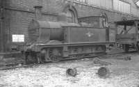 Johnson 0-6-0T no 41763 stabled on Barrow Hill shed in April 1960, with a miscellaneous selection of some of the usual steam-shed 'furniture' lying around.<br><br>[K A Gray 10/04/1960]